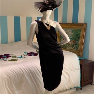 St John Couture black satin dress